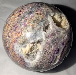 Sphalerite Sphere With Purple Fluorite & Calcite